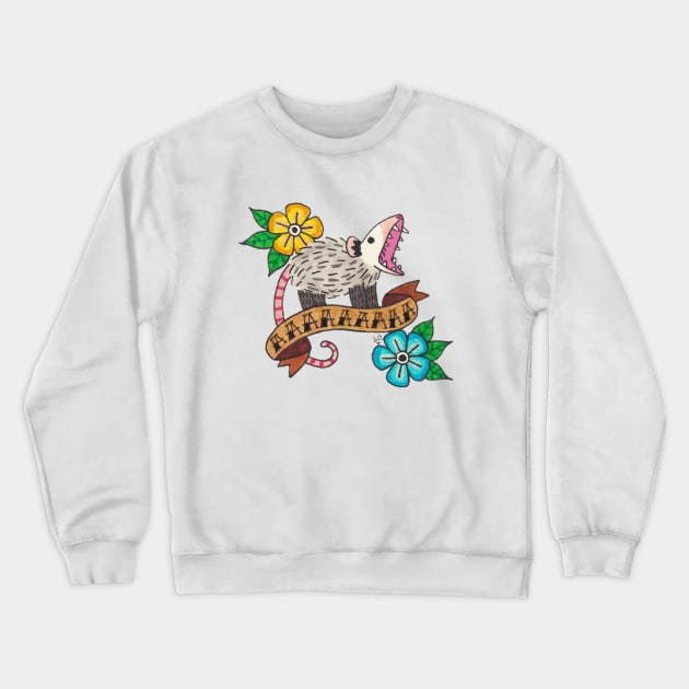 Tattoo Poss Crewneck Sweatshirt by Possum Mood